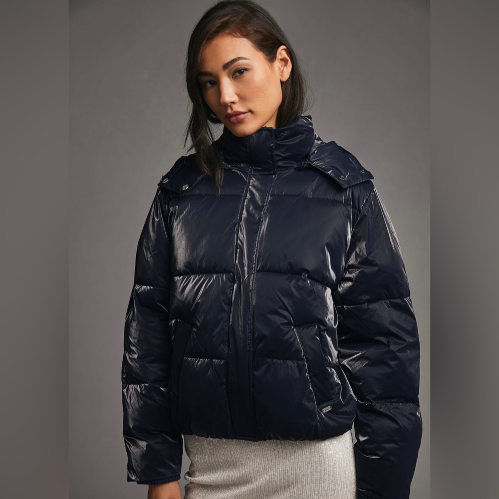 Scotch & Soda Iridescent Navy Puffer Jacket NWT